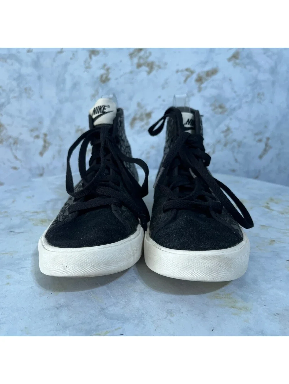 Nike Primo Court Mid Womens Size 7 Shoes Black White Athletic Trainer Sneakers